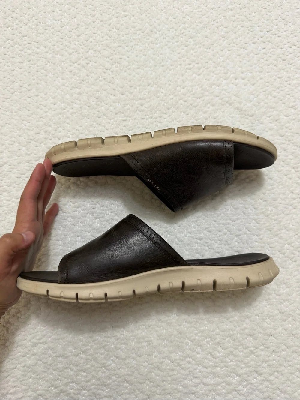 Cole Haan Brown Leather Slip On Sandals Men’s Size 11